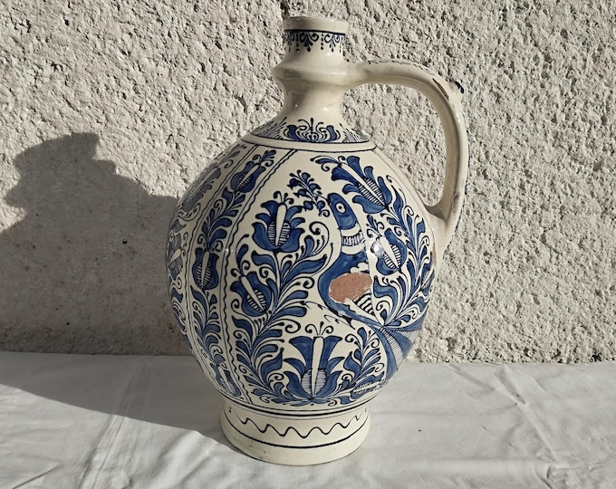 Traditional Huge Korond Folk Water Jug, Traditional Handpainted Jug