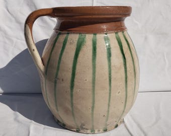 Traditional Hungarian Folk Antique Pitcher, Huge Pither, Folk Pitcher, Vintage Ewer, Ceramic Pitcher, Ceramic Pottery