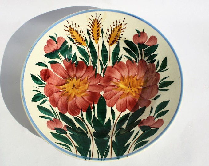 Sarospatak Ceramic Plate, Hungarian Pottery, Folk Plate, Antique Peasant Plate