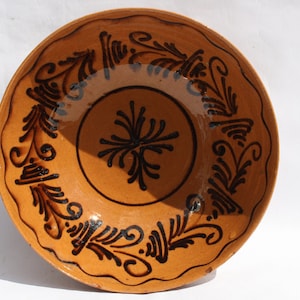 Traditional Folk Countrystyle Decoration Clay Plate, Hungary Pottery, Folk Ceramic, Antique Peasant Plate