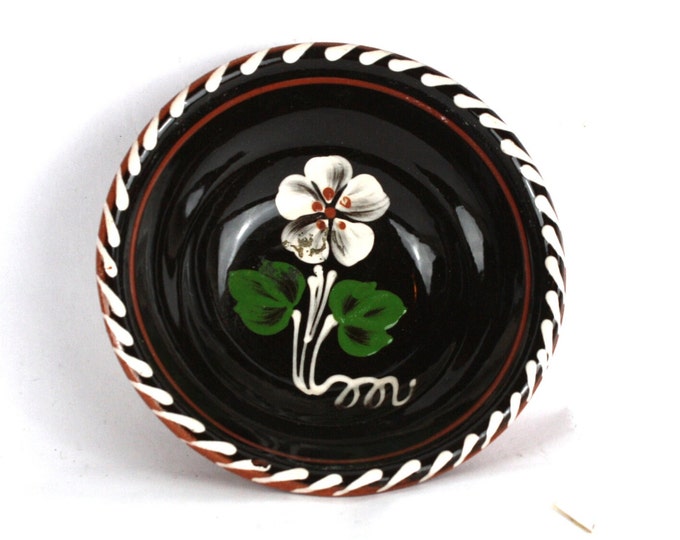 Hungarian Traditional Miniature Folk Plate, Vintage Hand Painted Wall Plate Dishes, Wall Hangings, Folk Art, Flower Design