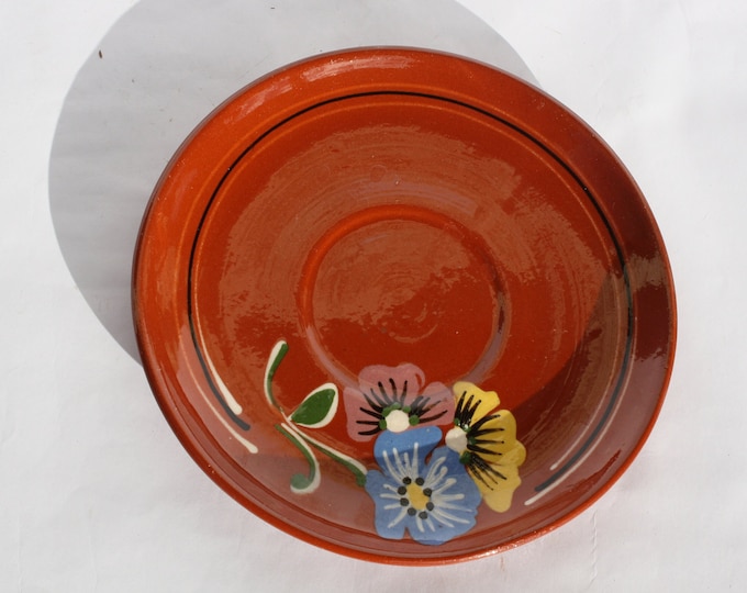 Hungarian Folk Plate, Traditional Plate, Vintage Hand Painted Wall Plate Dishes, Wall Hangings, Folk Art, Flower Design