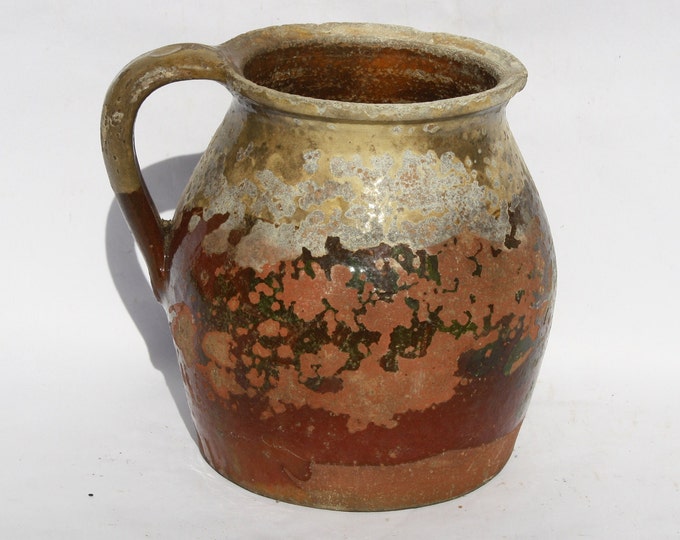 Traditional Ceramic Jug, Terracotta milk Jug, Folk Pitcher, Vintage Ewer, Ceramic Pitcher, Ceramic Potter, Milk Bowl