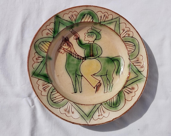 Hutsul Plate, Hucul Plate, Folk Plate, Folk Ceramic Plate, Clay Plate, Handpainted Plate