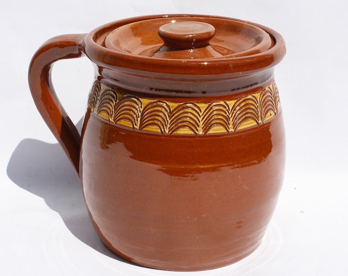 Folk Honey Jug, Folk Bottle, Honey Jar, Handpainted Jug, Faience Jug, Folk Ewer