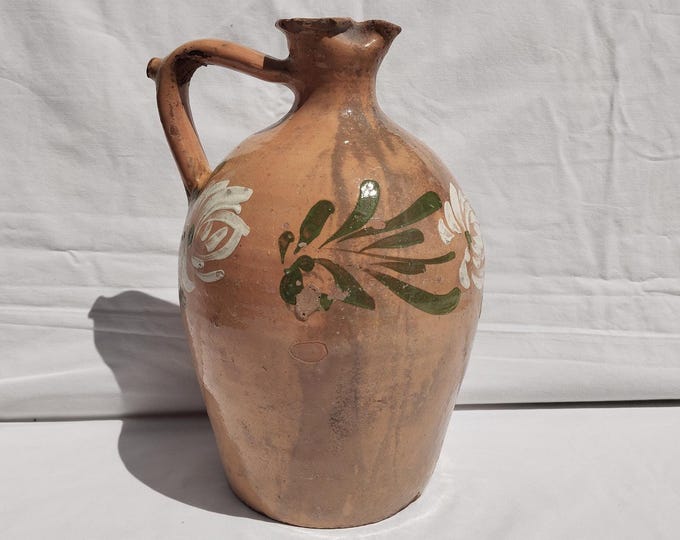 Traditional Water Pitcher, Huge Pitcher, Stoneware Jug, Folk Pitcher, Antique Ewer, Ceramic Pitcher, Ceramic Pottery