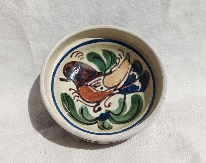 Vintage Traditional Bird Scene Ceramic Wall Plate, Little Folk Pottery