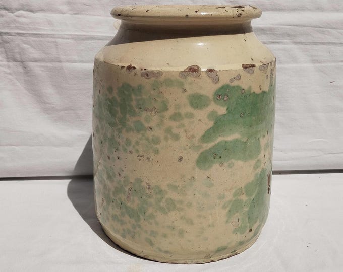 Antique Marble Glazed Folk Pitcher, Folk Bottle, Handpainted Jug, Faience Jug, Folk Ewer