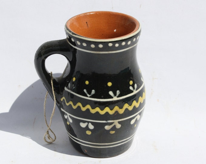 Ceramic Hungarian Miniature Pottery Pitcher, Traditional Little Stoneware Jug