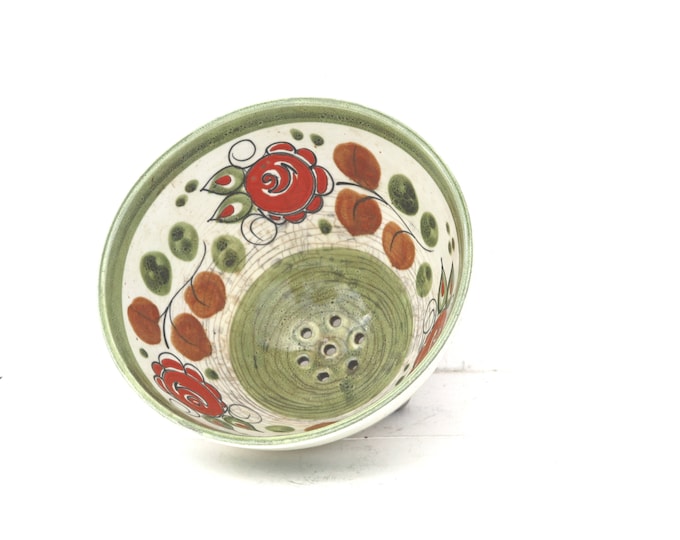 Fruit Bowl, Folk Fruit Bowl, Ethnographic Ceramic, Painted Bowl