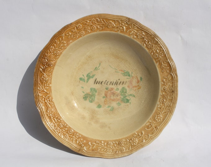 Rare Hungary Antique Plate, Hungarian Pottery, FolkPlate , Antique Peasant Plate