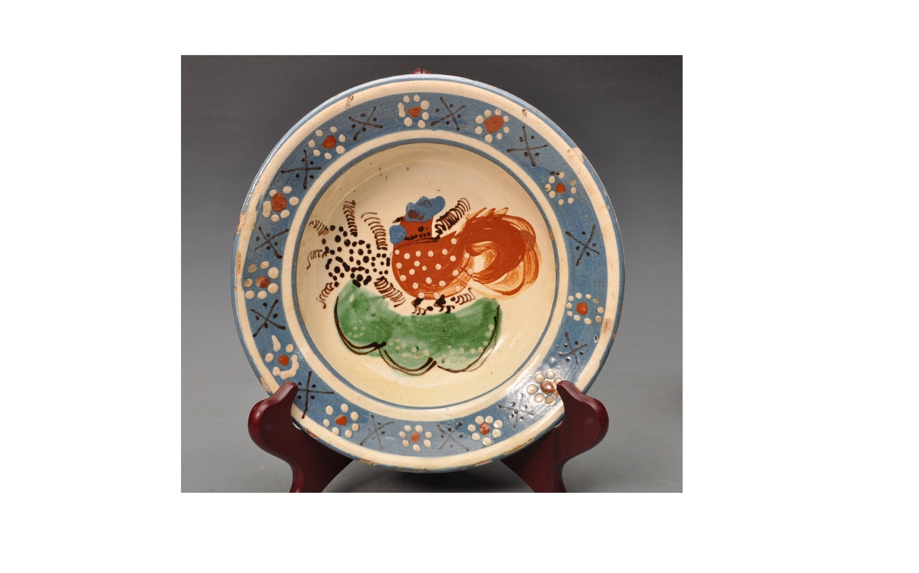 Clay Plate Folk Antique Peasant Plate Transylvania Pottery