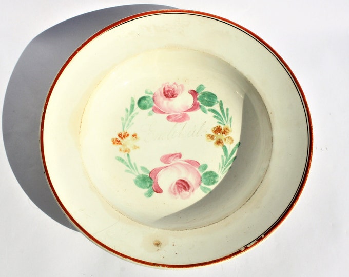Traditional Hungarian Folk Pottery Plate, Vintage Peasant Flower Plate
