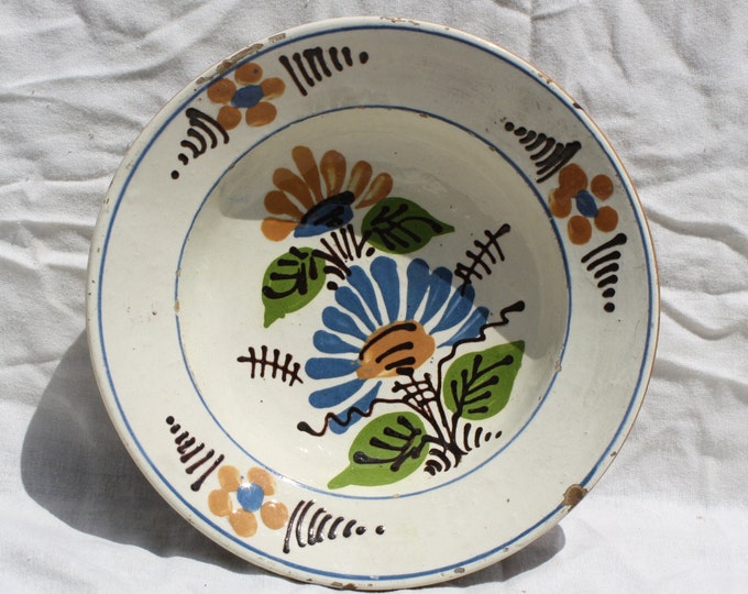 Traditional Plate, Terracotta Plate, Clay Plate, Transylvania Pottery, FolkPlate , Antique Peasant Plate