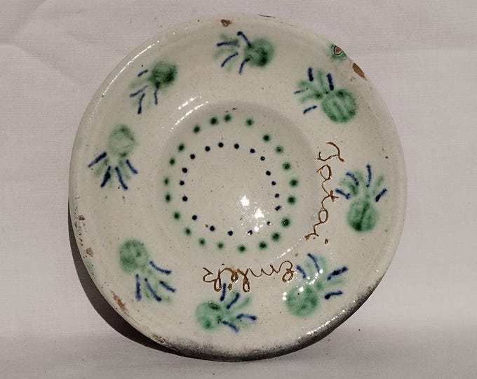 Stoneware Traditional Hungary Little Ceramic Plate, Flower Decorated White Pottery Plate