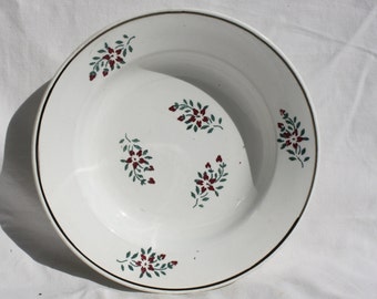 Antique Hungarian Pottery Plate: Folk Art Floral Design