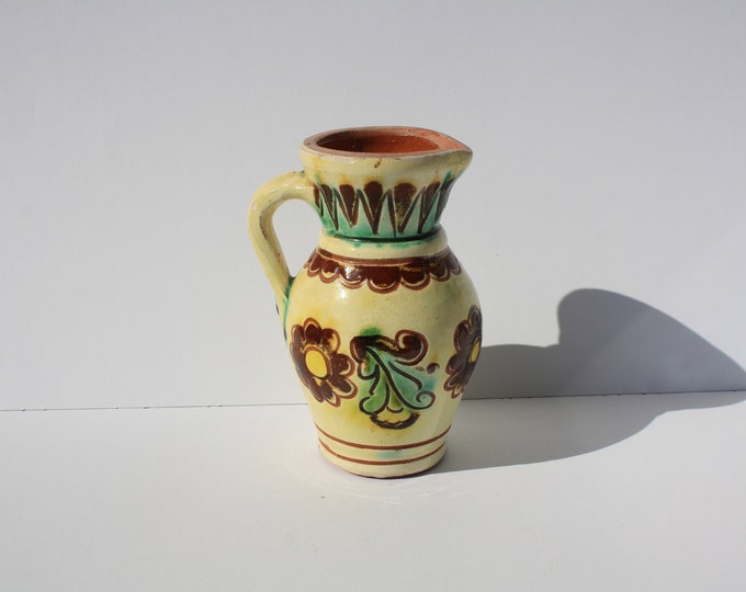Ceramic Pitcher, Hucul Pitcher, Folk Vase, Folk Ceramic Pitcher, Clay Pitcher, Handpainted Vase