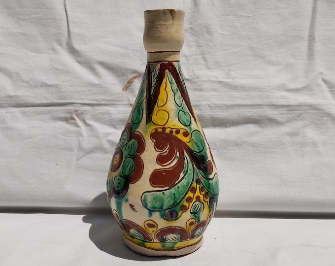 Hutsul Pitcher Vase, Hucul Pitcher, Folk Vase, Folk Ceramic Pitcher, Clay Pitcher, Handpainted Vase