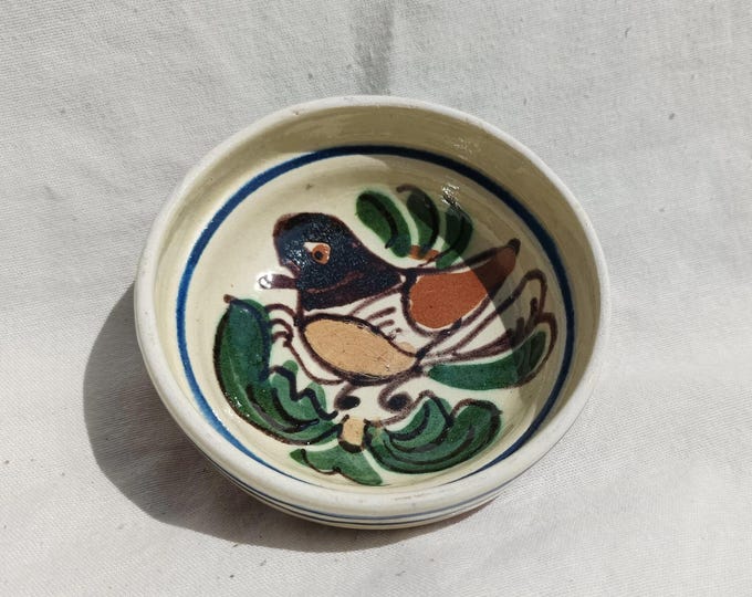 Vintage Traditional Bird Scene Ceramic Wall Plate, Little Folk Pottery