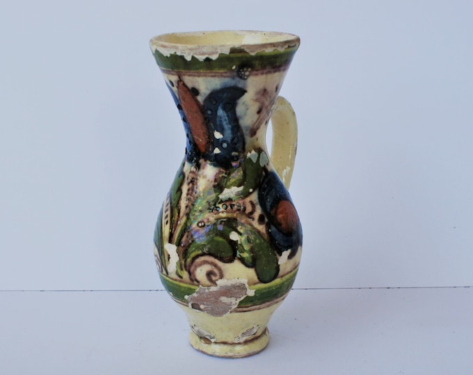 Traditional Jug, Terracotta Jug, Folk Pitcher, Vintage Ewer, Ceramic Pitcher, Ceramic Potter