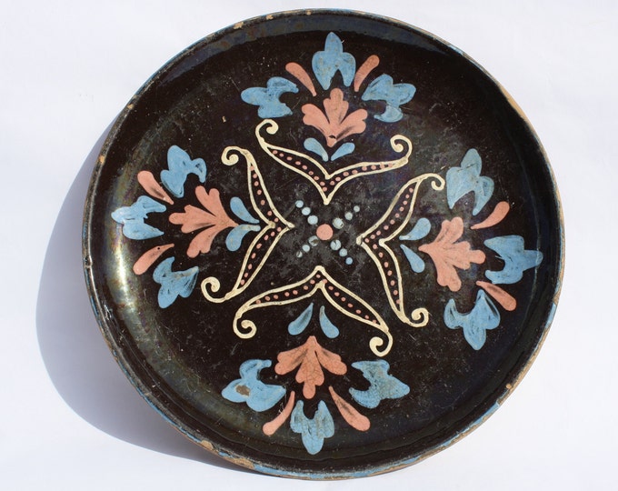 Traditional Folk Plate, Farmhouse Country Decoration Plate, Hungarian Pottery, Wall Plate