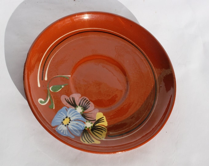 Hungarian Folk Plate, Traditional Plate, Vintage Hand Painted Wall Plate Dishes, Wall Hangings, Folk Art, Flower Design