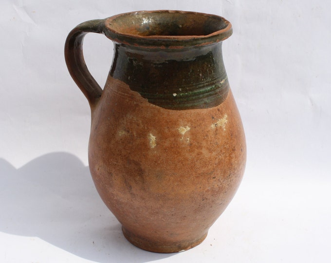 Stoneware Vase, Rare Folk Pitcher, Folk Pitcher, Vintage Vase, Ceramic Pitcher, Ceramic Potter