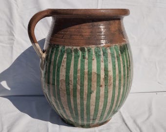 Huge Traditional Hungarian Folk Antique Pitcher, Huge Pitcher, Folk Pitcher, Vintage Ewer, Ceramic Pitcher, Ceramic Pottery
