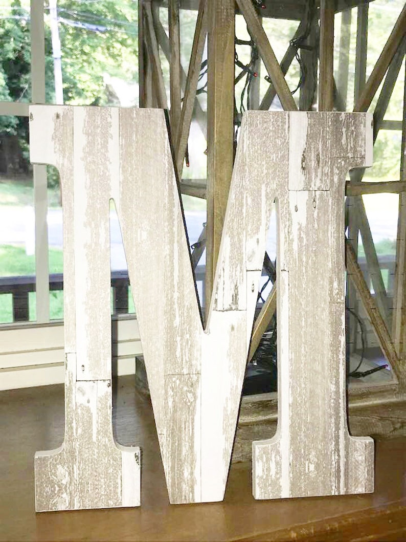 12 Gray Rustic Wood Letter Rustic Decor Wall Art Wall Etsy