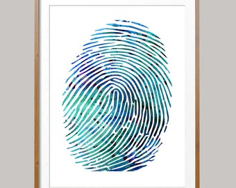 fingerprint art etsy