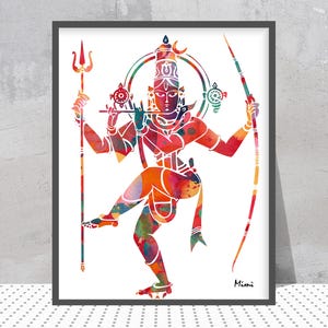Stampa Shiva Dio indù Shiva Poster Arte spirituale Yoga Mantra Arte Meditazione Camera Arte Shiva Mahesha Hindu Trimurti Dio indiano Maha Shivaratri