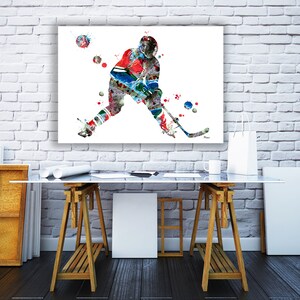 Ice Hockey Print Male Ice Hockey Player Watercolor Ice Hockey Winger Poster Hockey Painting Hockey Personalized Art Gift Add A Name image 6