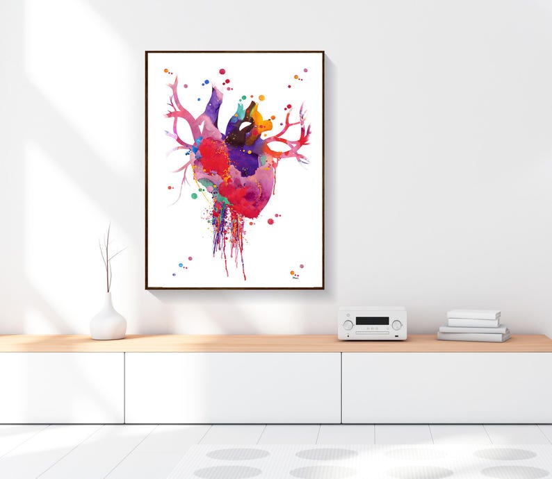 Heart Anatomy Print | Cardiology Art | Cardio Clinic Decor ...
