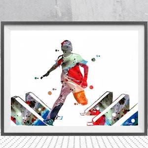 Poster di esercizi di parkour per bambini con stampa ad acquerello, ostacoli per parkour all'aperto, gradini, stampa di parkour per adolescenti, arte personalizzata, aggiungi un nome