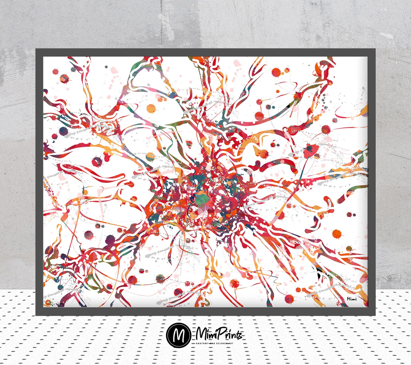 Brain Cell Abstract Watercolor Print | Neuroscience Art | Neurology ...