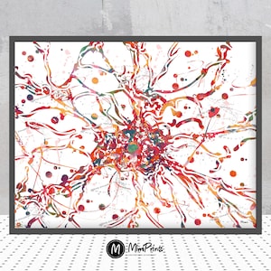 Brain Cell Anatomy Art Print Nerve Cell Watercolor Brain Art Neurology Neuroscience Painting Medical Art Science Art Gift Neurotransmitters