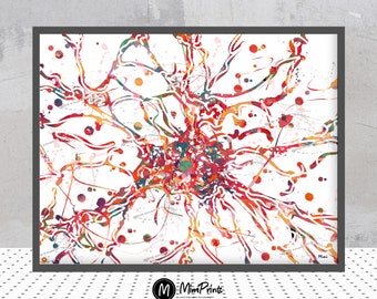 Gehirn Aquarell Art Print, Neurologie Geschenk
