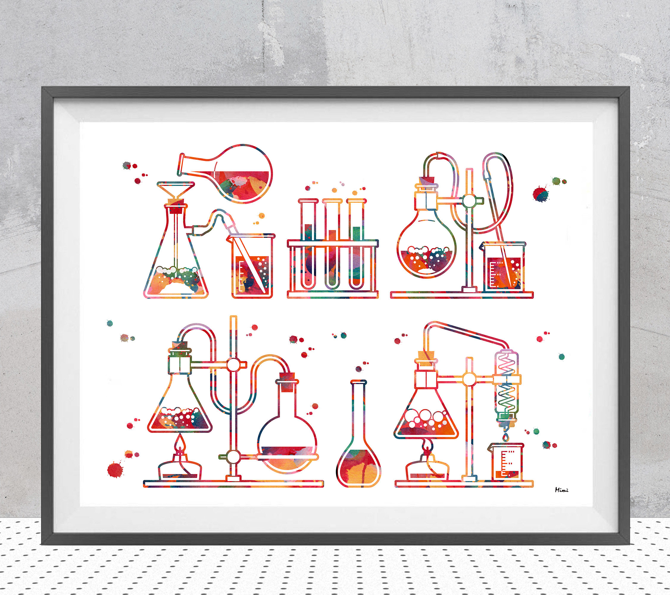 strip crater output Chemistry Lab Watercolor Print Test Tubes and Flasks Chemical - Etsy
