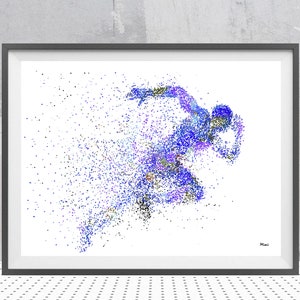 Läufer Aquarell männlicher Sprinter Druck Laufendes Sport Poster Laufender Mann Illustration Geschenk für Läufer Personalisierte Kunst Wählen Sie Farbe