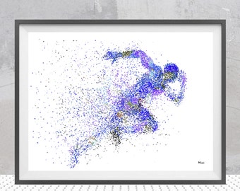Runner Watercolor Male Sprinter Print Running Sport Poster Running Man Illustration Gift For Runners Personalized Art Choose Color