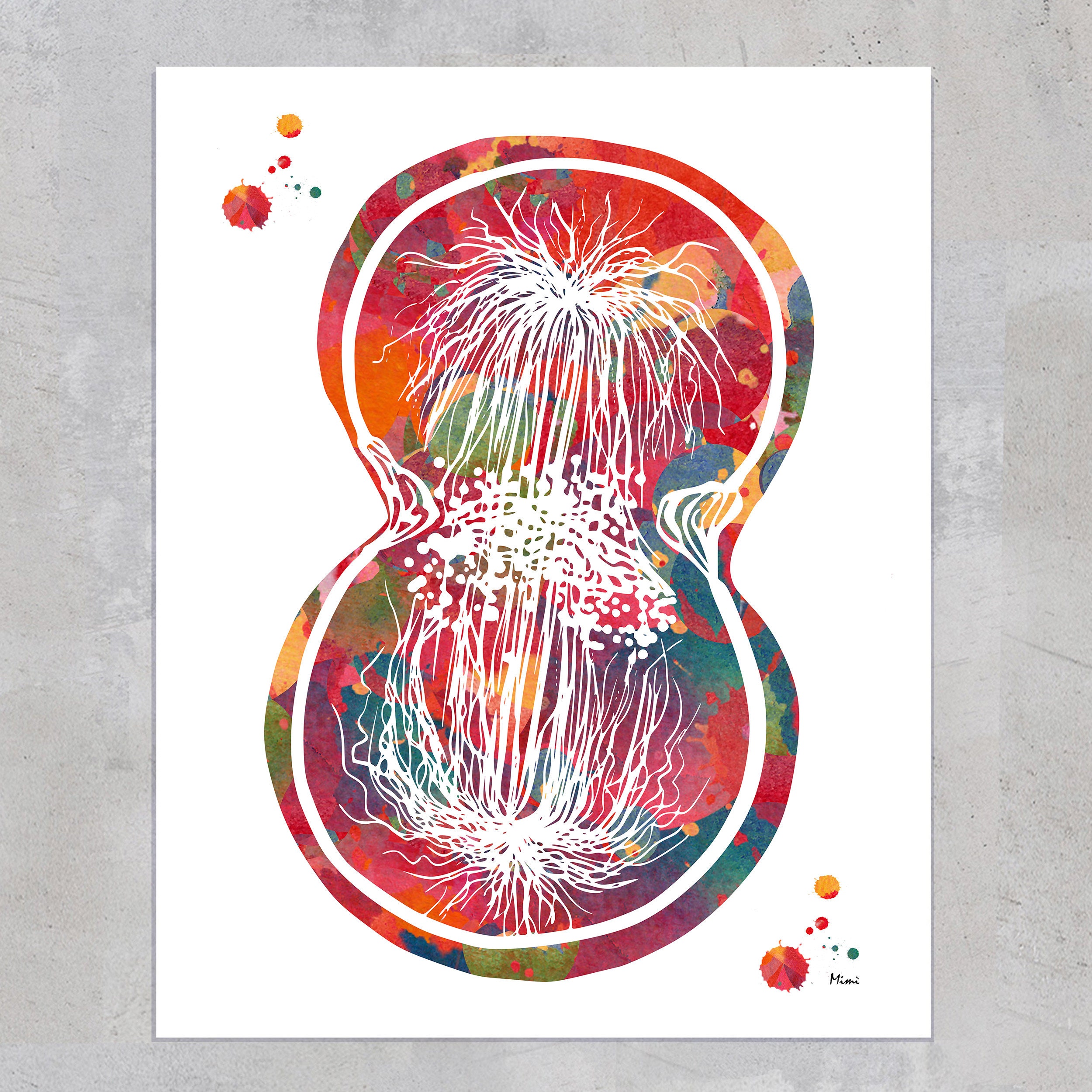 Cell Division Science Print Human Cell Structure Watercolor