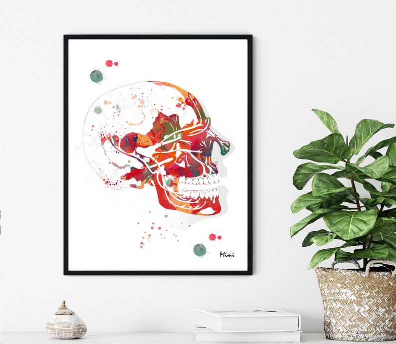 Trigeminal Nerve Anatomy Print Cranial Nerves Watercolor Print Maxillary Nerves Painting Dental Art Neurology Art Anatomy Art Gift image 2