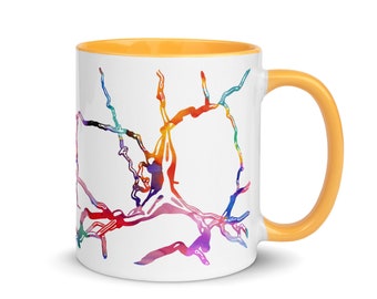 Neurons Mug Neurons Connection Mug Science Mug Dopamine Neuron Mug Personalized Science Gift Colorful Watercolor Mug Choose Color