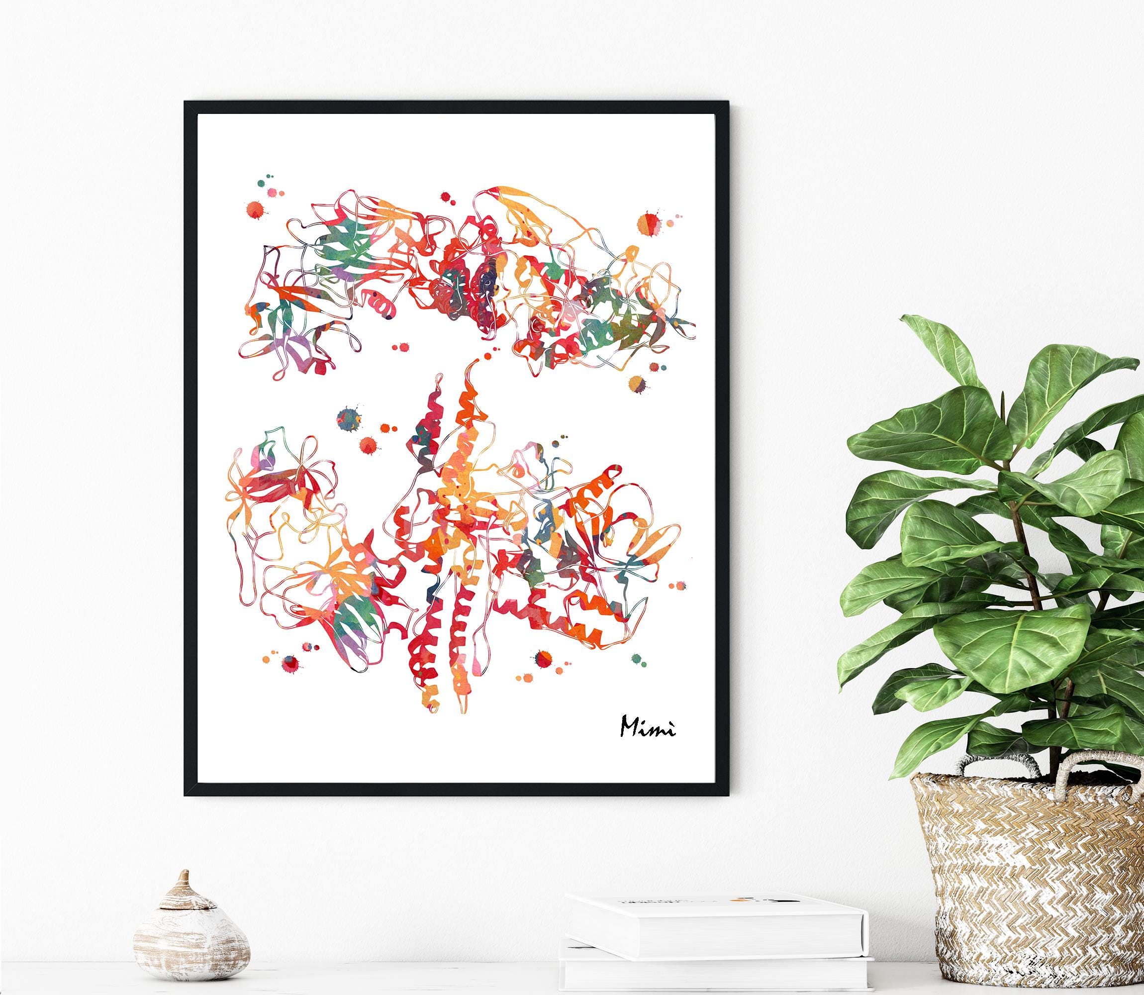 Botulinum Toxin Molecule Print Botox Molecular Structure Watercolor ...