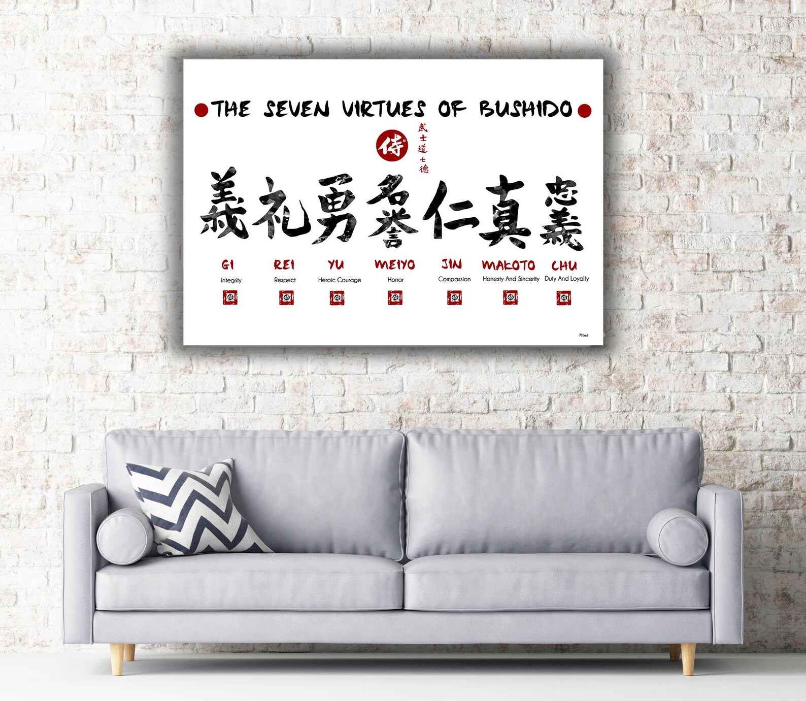 Bushido Code Watercolor Print: Seven Virtues of Samurai - Etsy