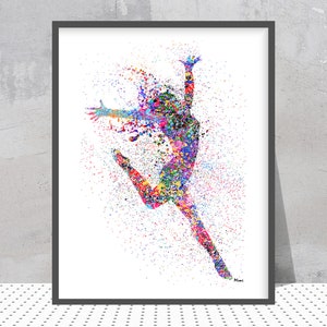 Impresión de bailarina de estilo jazz, póster de danza moderna de jazz, arte de danza contemporánea, chica bailando estilo jazz, regalo de arte personalizado, agregar un nombre