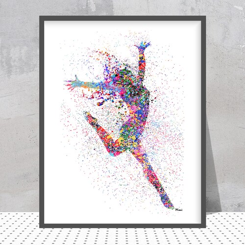 Jazz Style Female Dancer Watercolor Print Jazz Modern Dance Etsy