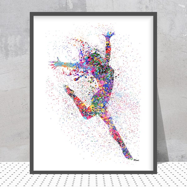 Impression de danseuse de style jazz Poster de danse moderne jazz, art de danse contemporaine fille dansant style jazz cadeau d'art personnalisé Ajouter un nom