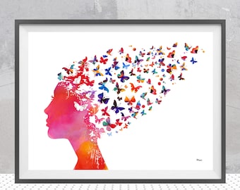 Psychology Watercolor Print Mind And Psychotherapy Poster Science Art Human Psyche Abstract Painting Psychiatrist Wall Art Print