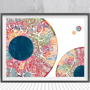 Human Eye Anatomy Art Print Iris And Pupil Close up Poster Ophthalmology Watercolor Optometry Medical Art Print Iris and Pupil Structure